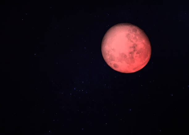 full moon and stars at night. Natural composition