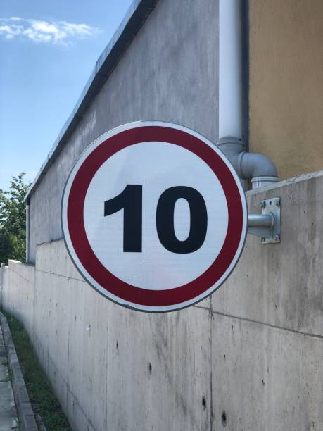 istock Close-Up Of Number 10 Mounted On Wall 1058381550