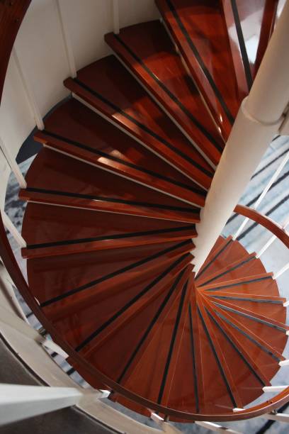 istock Wooden spiral staircase 1058386044