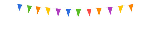 istock party flags xl isolated on a white background 1058396352
