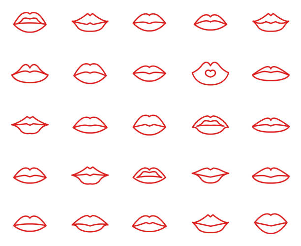 Lips collection set Lips collection set , vector illustration kissing illustrations stock illustrations