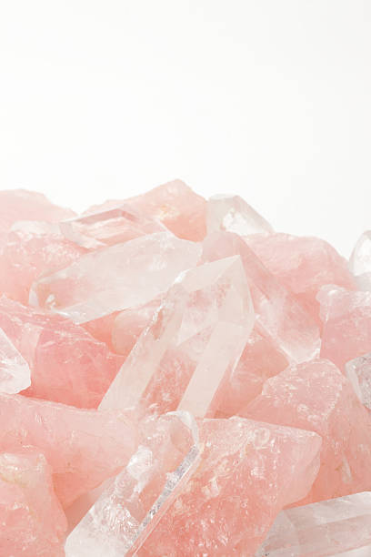 Rose quartz and Crystal stock photo