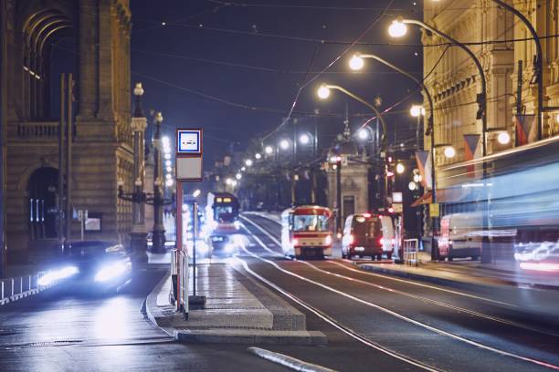 istock Night traffic in the city 1058399482