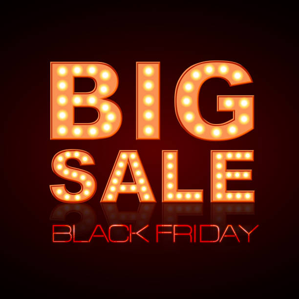 Neon Sign Black Friday Big Sale Vintage Electric Signboard Stock