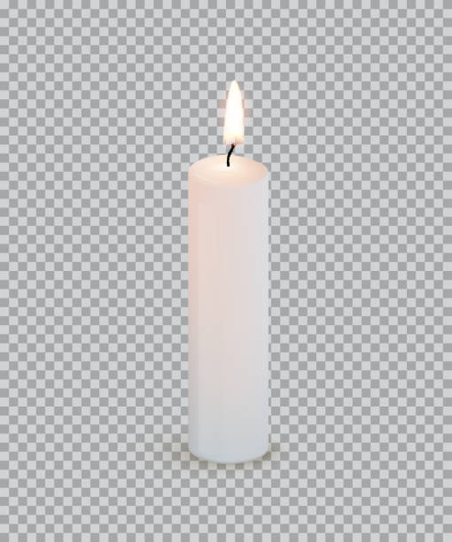 백색 투명 한 배경에 고립 된 촛불을 레코딩입니다. 벡터 디자인 요소입니다. - alight candle stock illustrations