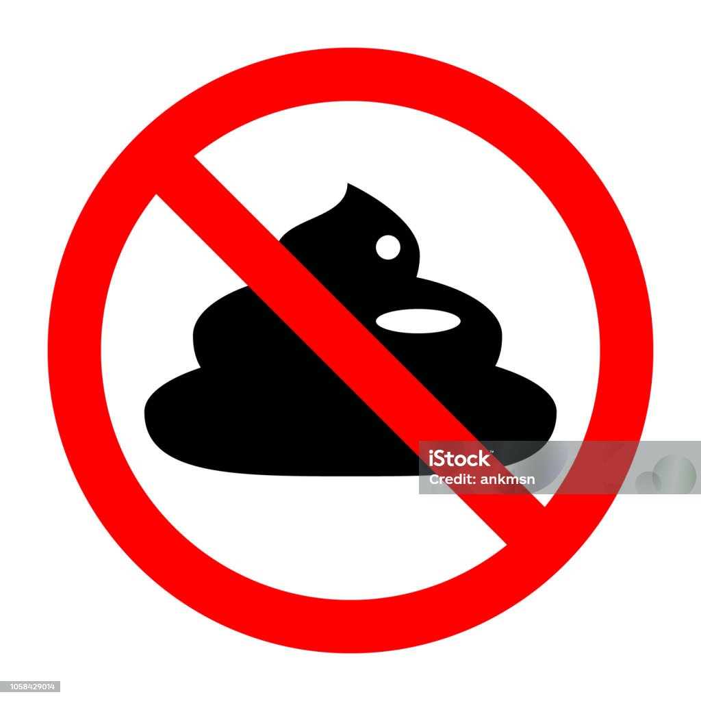 Poop stop forbidden prohibition sign Poop stop forbidden prohibition sign. Vector illustration. Animal stock vector