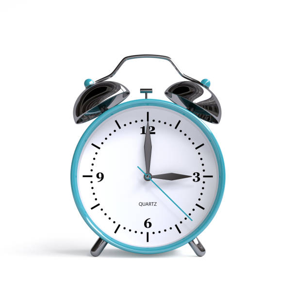 istock Old alarm clock on white background - 3 o'clock - 3d illustration rendering 1058439468