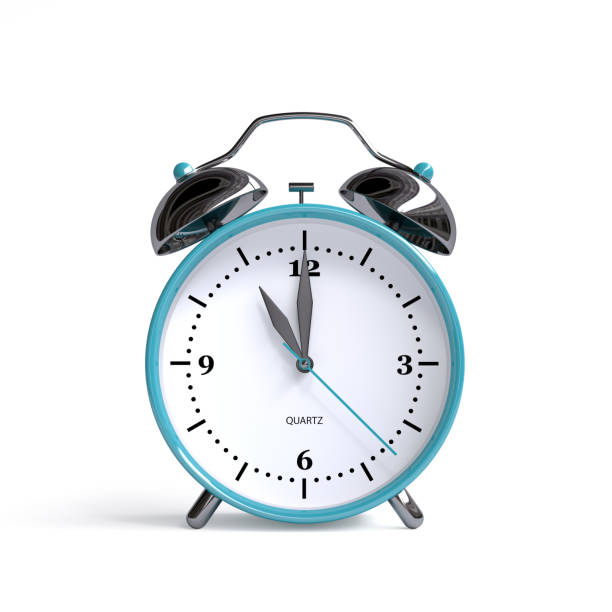 istock Old alarm clock on white background - 11 o'clock - 3d illustration rendering 1058439514