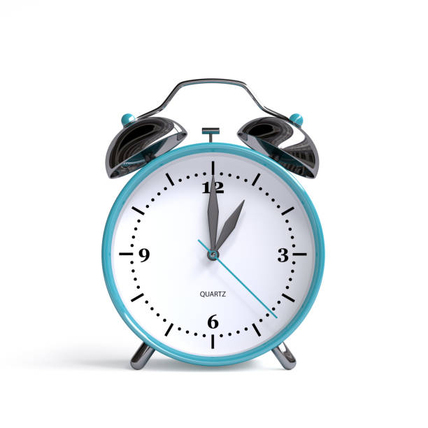 istock Old alarm clock on white background - 1 o'clock - 3d illustration rendering 1058439520