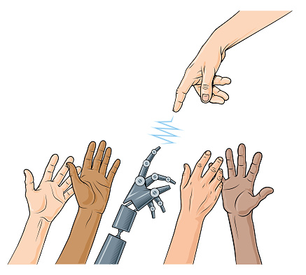 Classical robot reaching hands