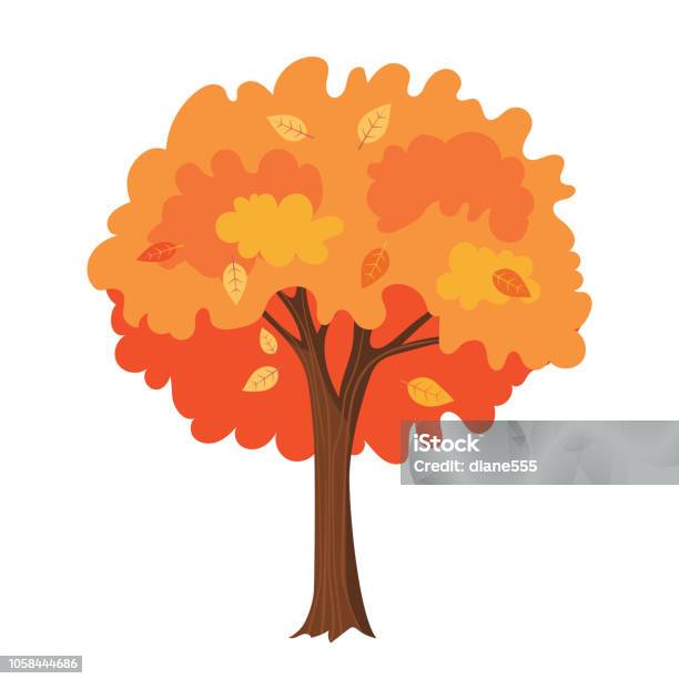 Tree Cartoon Cuttable Cute Cartoon Tree Stock Illustration - Download Image Now - Autumn ...