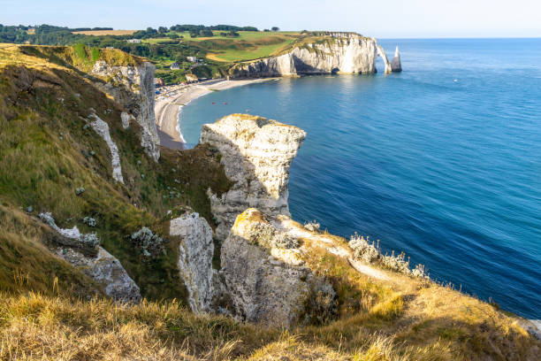 istock Beautiful natural rock arch. Aval cliff. 1058445516