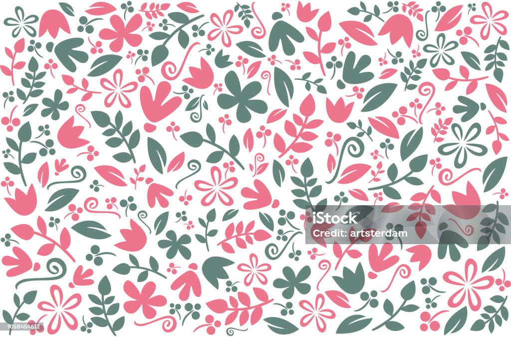 Floral Elements Pattern Floral Colorful Background Design Vector Background With Elegant Floral ...