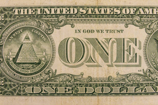 Macro shot of one dollar banknote