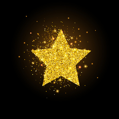 Golden Star Glitter Background Stock Illustration - Download Image Now -  Bling Bling, Star Shape, Abstract - iStock
