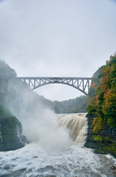 istock A bridge over a waterfall in autumn 1058464970