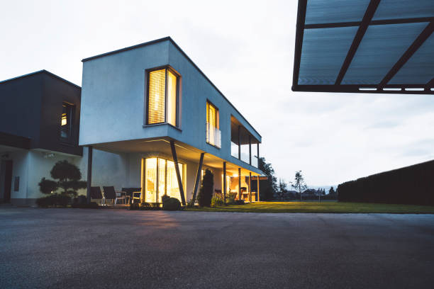 istock Eco friendly house in the night 1058471716