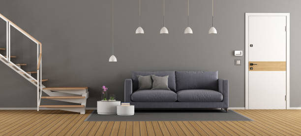 istock Home entrance with modern stair 1058476652