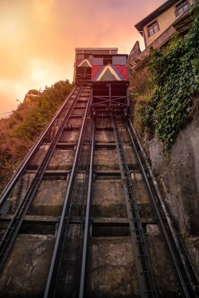 Elevators from Valparaiso in sunset Elevators from Valparaiso in sunset valparaiso chile stock pictures, royalty-free photos & images