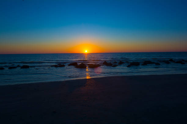 ocean twilight stock photo