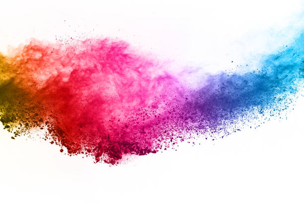 istock Colorful powder explosion on white background. Colored cloud. Colorful dust explode. Paint Holi. 1058487436