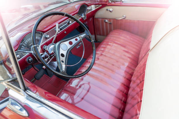 istock Vintage classic american oldtimer interior car in Havana Cuba 1058493768