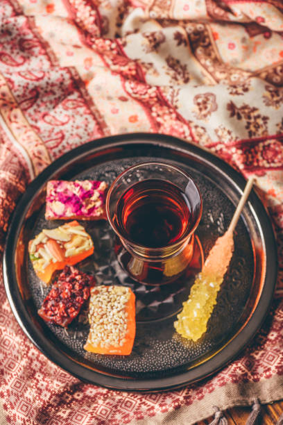 istock Tea in armudu with oriental delight 1058504780