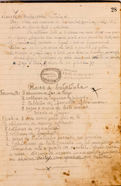 istock Pages of an old hand written notebook 1058507560