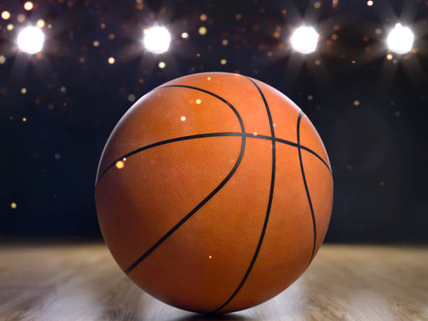 istock Basketball close-up on studio background - Stock image 1058508562