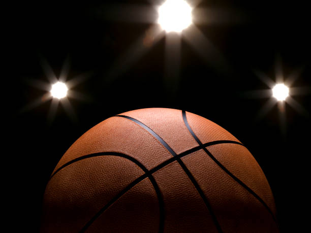 istock Basketball close-up on studio background - Stock image 1058509090
