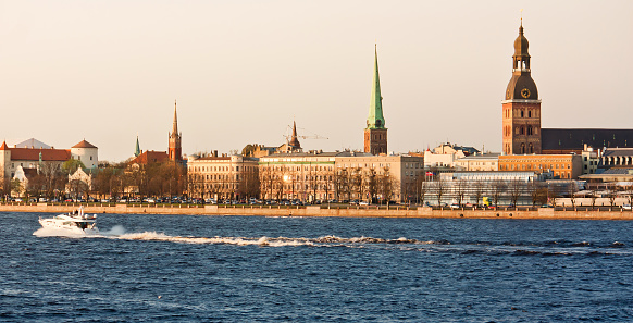 Panorama of Riga through Daugava