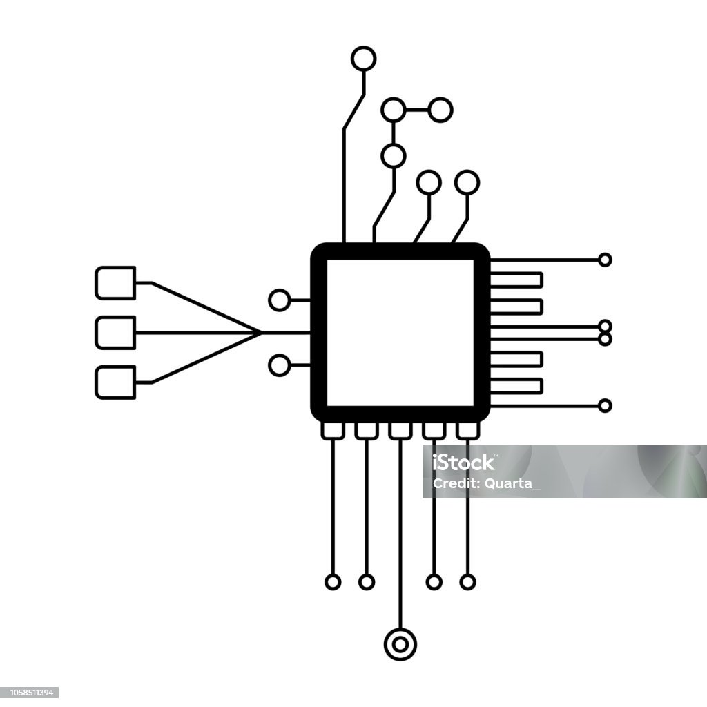 Computer Chip Figure Computer Chip Frame Isolated Accessories For Digital Devices Stock ...