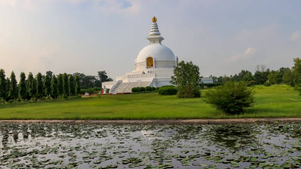 istock World Peace Pagoda in Lumbini, Nepal 1058521222