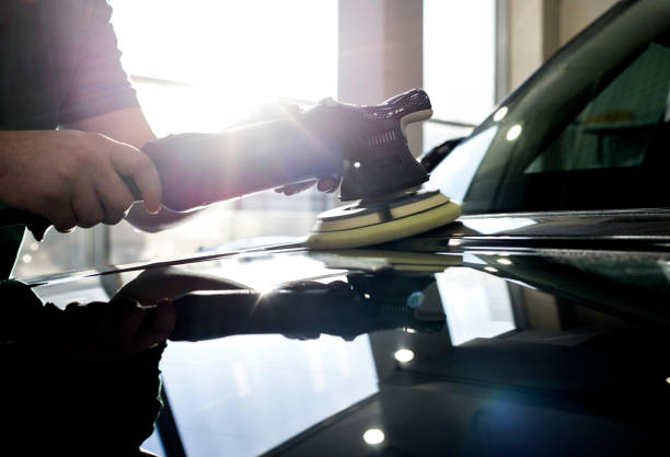 istock Car detailing concept. Auto cleaning and polish. 1058525592