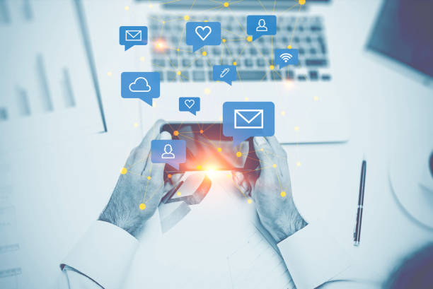 istock Man hand with smartphone, social media 1058526002