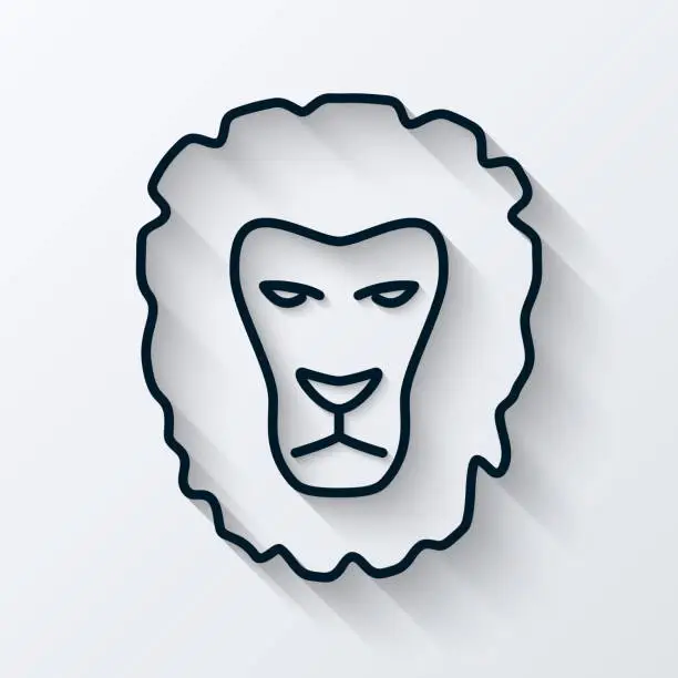 Vector illustration of Silhouette of a lion's head isolated on white.