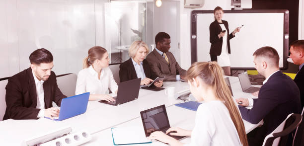 istock businesswoman making presentation 1058533010