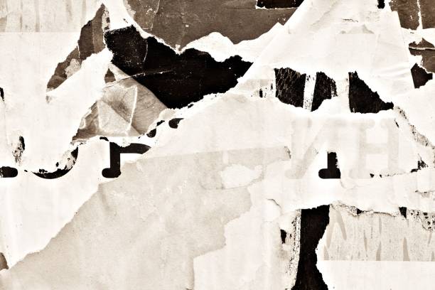 istock Old crumpled creased blank paper ripped torn posters grunge textures backdrop backgrounds placard 1058535124