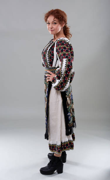 istock Romanian woman in traditional costume 1058535528