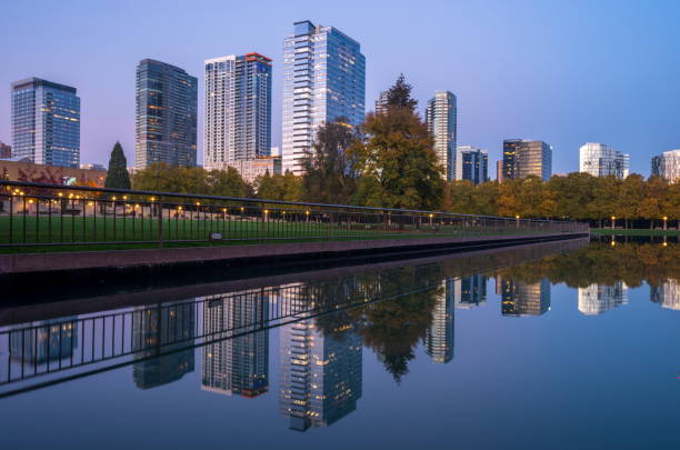 istock Bellevue Downtown Park at Twilight, Washington-USA 1058537616