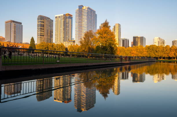 istock Bellevue Downtown Park at Sunset, Washington-USA 1058537646