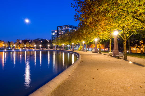 istock Bellevue Downtown Park at Twilight, Washington-USA 1058538030