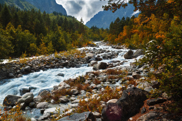 Landscape of the mountains in the autumn.