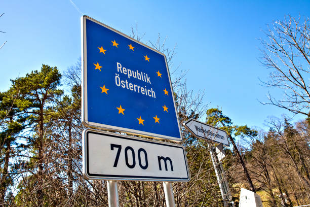 istock National border roadsign entering Austria 1058544500