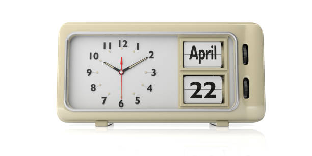 istock Earth day celebration date on old retro alarm clock, white background, isolated, 3d illustration. 1058546730