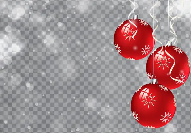 Vector illustration of Vector Christmas Background. Transparent. Copy space.