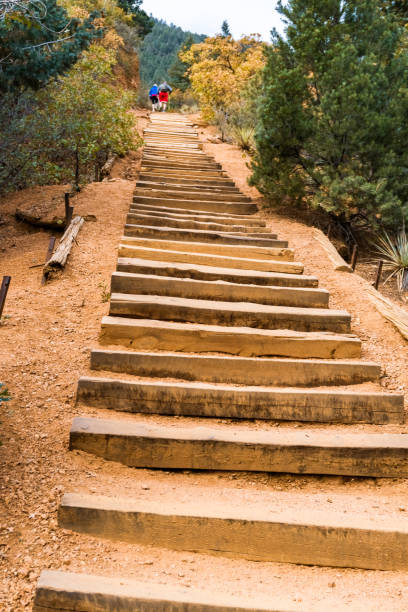 istock Extreme nature trail with steep mountain incline 1058568618