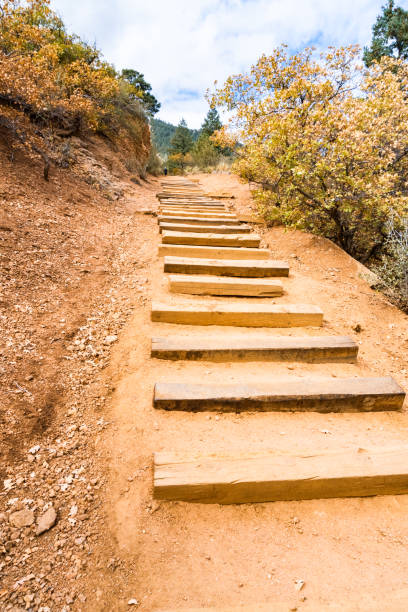 istock Extreme nature trail with steep mountain incline 1058568658