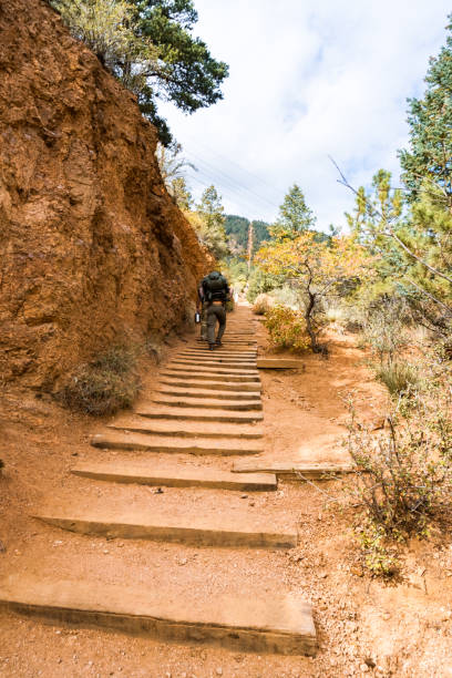 istock Extreme nature trail with steep mountain incline 1058568660
