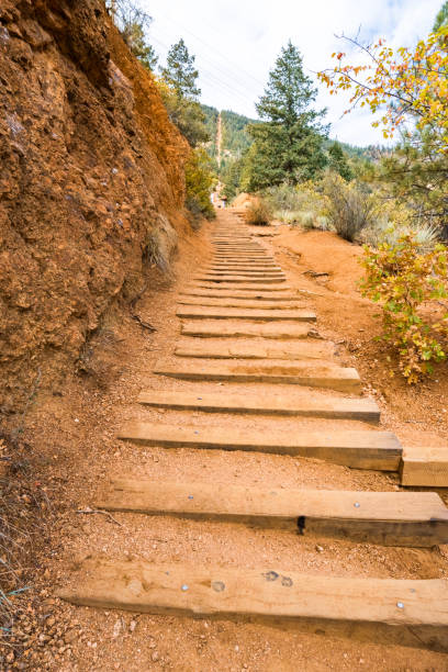 istock Extreme nature trail with steep mountain incline 1058568668